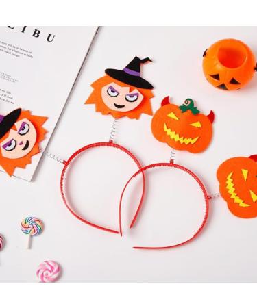 hgnxa Halloween Witch Headband Day of The Dead Nonwoven Hairband Material Kits Headpieces for All Age Festival Hair Decors Angry Pumpkin Hair - Buy Online on GoSupps.com
