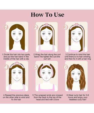 Buy Heatless Curlers - Non-Slip Hair Curling Band & Pin Set for Medium & Long Hair - Red DIY Hairstyle Kit - Buy Online on GoSupps.com