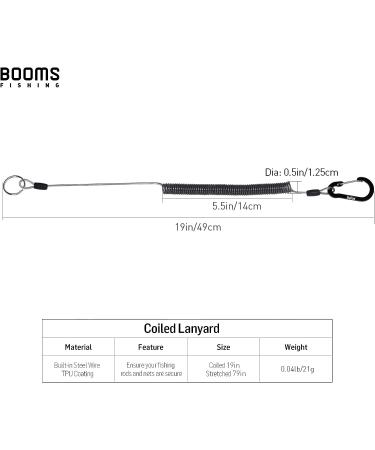 Booms Fishing T01 Coiled Lanyards - Black 3pcs | Secure Rods & Nets - Buy Online on GoSupps.com