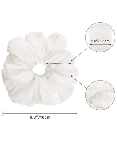YOHAMA 6.3 Inch Oversized White Scrunchies - Big Hair Scrunchie for Girls - Elastic Hair Ties - Thick Hair Wrap - Ponytail Holder - Bun Decoration (1 pc) - Buy Online on GoSupps.com