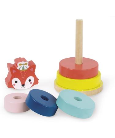 Janod Baby Forest Wood Stacking Fox | Early Childhood Learning Toys | Fine Motor Skill Development | Ages 1+ - J08014 Fuchsbabywald - Buy Online on GoSupps.com