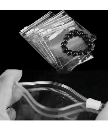 100 Self Seal PVC Pack Zipper Lock Bags Clear Jewelry Anti Oxidation Bag Clarity Tarnish Prevention Small Sealed Bag Resealable packaging or Storage of Jewelry Earrings and Rings (9x13cm/3.5x5inch)