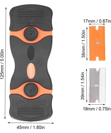 2-in-1 Razor Blade Set - Multi-Purpose Cleaning Tool | Suchaber Metal & ABS Blades (Black + Orange) - International Shipping - Buy Online on GoSupps.com