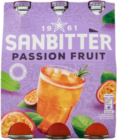 Sanbitt r Passion Fruit | Ap ritif sans alcool d'Italie base de fruit de la passion / (48 x 200 ml) + porte-cl s Beni Culinari gratuit - Buy Online on GoSupps.com