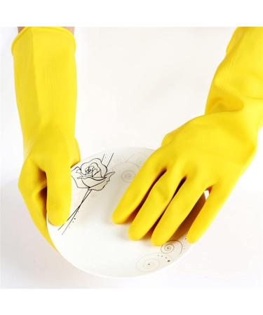 BUSOTH Kitchen Anti-skid And Waterproof Household Gloves Warm Dishwashing Gloves Dishwashing Gloves Large Yellow - Buy Online on GoSupps.com