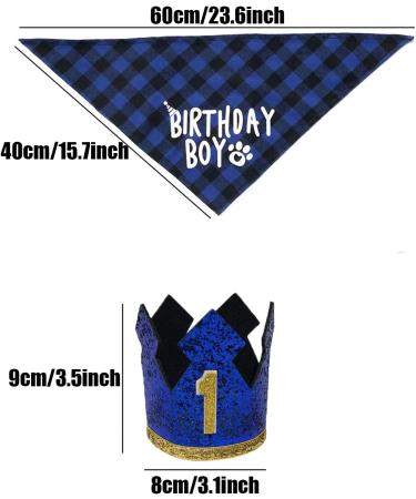 Dog Birthday Party Accessories - Reusable Bandana & Blue Crown for Small to Medium Dogs & Cats - Perfect Pet Outfits & Party Decorations - Buy Online on GoSupps.com