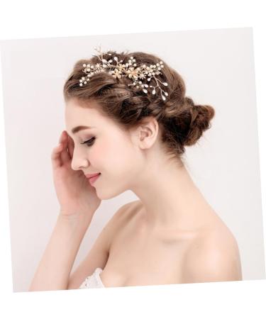 Angoily flower hairpin hair comb mosaic bride pearl hairpin comb hair clip comb little pearl hair pin hairpin manual flower hair clip comb - Buy Online on GoSupps.com