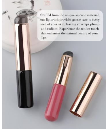 UULANFA Silicone Lip Brush with Cover Concealer Lip Oil Brush Portable Mini Makeup Bleanding Brush Angled Round Tip Makeup Applicator Dustproof Silicone Brush Tool for Lip Balm Lipstick (Black) - Buy Online on GoSupps.com