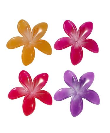 minihope Hibiscus Hair Clip Hawaiian Plumeria Flower Hair Clips flower claw clip for women and girls(4 Count.)