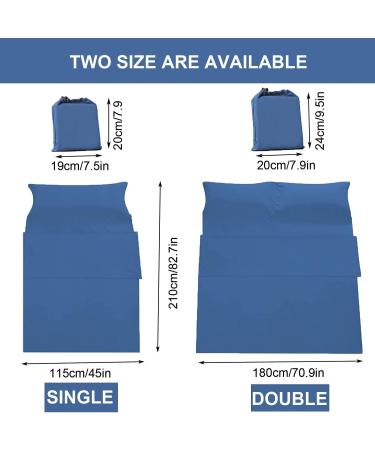 Sleeping Bag Liner Portable Travel Camping Sheets Lightweight and Compact Sleeping Sack Sheets for Adults Comfortable Liners for Traveling Hotel Camping Picnic Hostels Backpacking Blue 82.7x45'' - Buy Online on GoSupps.com