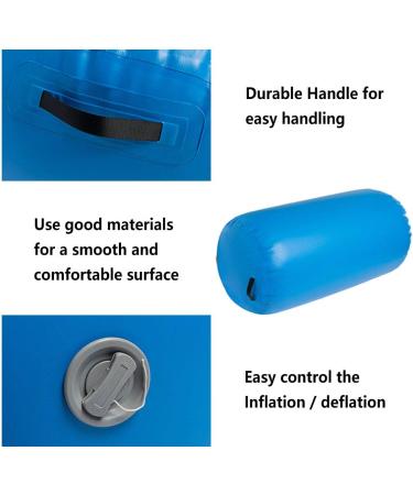 Minetom Air Roll 100cm Inflatable Yoga Roll - Air Barrel Gym Column with Pump | Blue | International Shipping - Buy Online on GoSupps.com
