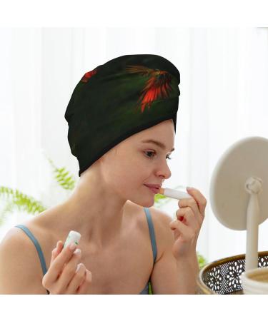 Hair Towel Wrap for Quick Drying | Button Closure Turban | Eco-Friendly Hybrid Parrot Design - Buy Online on GoSupps.com