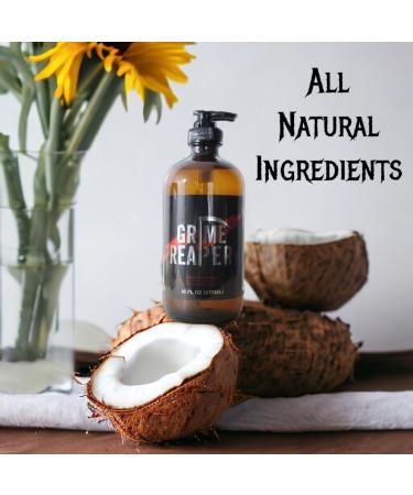 Grime Reaper Castile Liquid Soap - All Natural Cedarwood & Rosemary Heavy Duty Liquid Soap for Body | International Shipping - Buy Online on GoSupps.com