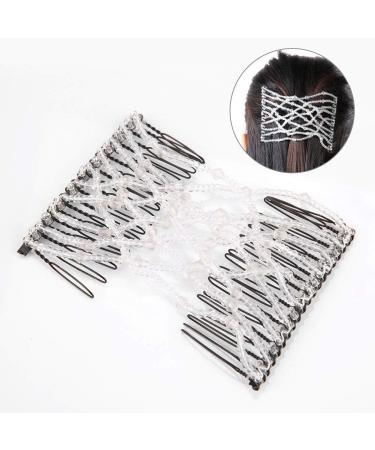MOUMOUTEN Magic Hair Comb - Stretchable Beading Hair Slide Elastic Hair Comb Beading Hair Accessory for Weddings and Daily Use (White) - Buy Online on GoSupps.com