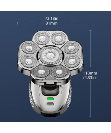 Head Shaver for Men - 6 in 1 Grooming Kit | USB Rechargeable Bald Head Razor | IPX6 Waterproof 90 Minutes Use - Buy Online on GoSupps.com