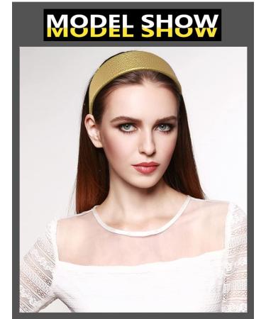 Chic Navy Vegan Leather Headband for Women - Wide PU Hair Band for Non-Slip Style - 1.6 inch - Buy Online on GoSupps.com