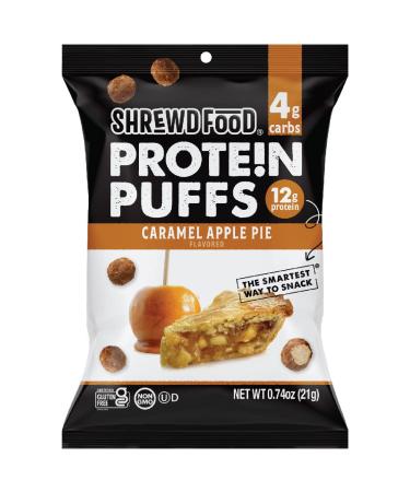 Shrewd Food Protein Puffs - Sweet and Crispy Dessert Puffs, Low Carb High Protein Cereal Snack, Soy Free, Peanut Free, Tree Nut Free, Gluten Free, 12g of Protein - Caramel Apple Pie, 0.74 Oz (Pack of 8)