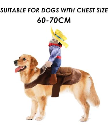 Funny Cowboy Rider Dog Costume - Creative Halloween Pet Costume Sweater for Dogs - Buy Online on GoSupps.com