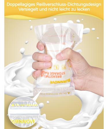 Buy Burnnove 130 BPA-Free Breast Milk Storage Bags - 250ml Double Zipper - Safe & Convenient International Shipping - Buy Online on GoSupps.com