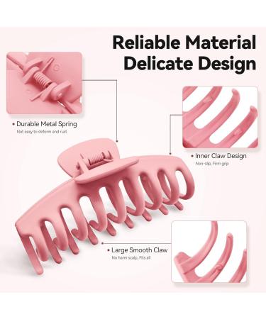 NLUS Large Hair Claw Clips 8 Pack - Strong Hold Matte Hair Clips for Women & Girls - 2 Styles - Banana Square Jaw Clips - Ideal for Thick & Thin Hair - Cream Apricot Light Pink Khaki - Buy Online on GoSupps.com