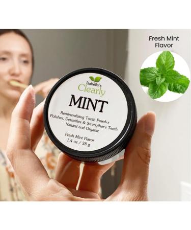 Isabella s Clearly Mint Tooth Powder - Natural Remineralizing Fluoride-Free Anti-Cavity & Whitening for Healthy Teeth & Gums - 40g Pack for Adults & Kids - Buy Online on GoSupps.com