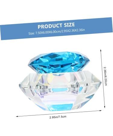 FRCOLOR 1pc nail art crystal cup crystal cup glassware mini dappen dish Nail art liquid cup nail art pen holder Liquid Powder Container nail liquid dish with cover plate crystal art glass 7.5x6cm Blue - Buy Online on GoSupps.com