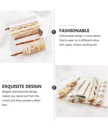 Holibanna Pearl Hair Clip Set - 5 Shell Hairpins for Women | Ocean-Inspired Hair Accessories | Perfect for Parties & Weddings - International Shipping Available - Buy Online on GoSupps.com