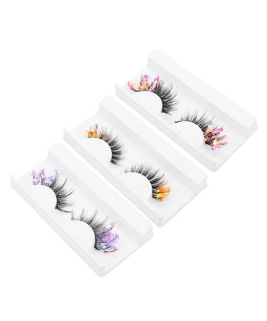 minkissy 6 Pairs Fluorescent False Eyelashes Glitter Lashes Glitter Eyelashes Lashes with Glitter False Lashes Lashes Cosmetic Lashes High-grade Fiber 3d Decorate Dense