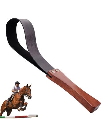CANIPHA Leather Riding Crop for Horses, 18'' Horse Crop Leather Paddle with Anti-Slip Wooden Handle, Crop Whip Equestrianism Crops for Horse Riding Crop