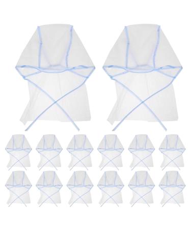 Lot de 12 Bonnets de M ches Jetables Bleus sans Crochet Film Imperm able Trous pour Teinture des Cheveux Bonnet de Coiffure Professionnel pour Salon de Coiffure et Mise en