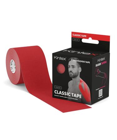 Kintex Kinesiology Tape Classic 5 cm x 5 m skin -friendly & waterproof kinesiology tape physio tape medical tape for sports & physiotherapy red