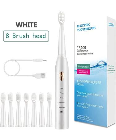Electric Toothbrush for Adults - Smart 5-Speed IPX7 Waterproof 8 Brush Heads Travel Friendly - Buy Online on GoSupps.com