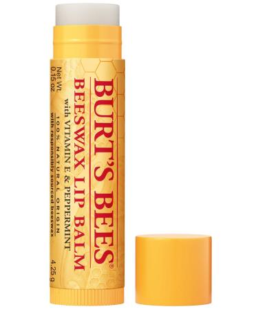 Burt's Bees Lip Balm Stocking Stuffer - 100% Natural Care Gift with Beeswax, Vitamin E & Peppermint Oil - 4 Pack - Buy Online on GoSupps.com