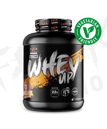 TWP Nutrition Platinum Series All The Whey Up Protein Powder Shake 23g Whey Protein Low Fat Low Carbs 2.1kg/900g & 70/30 Servings Vegetarian Friendly (Caramel Popcorn 2.1kg) Caramel Popcorn 2.1kg - Buy Online on GoSupps.com