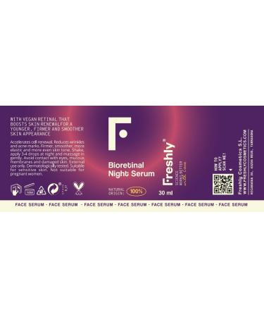 Freshly Cosmetics 100 Natural Retinal Facial Serum that Reduces Wrinkles and Acne Scars Bioretinal Night Serum 30 ml - Buy Online on GoSupps.com