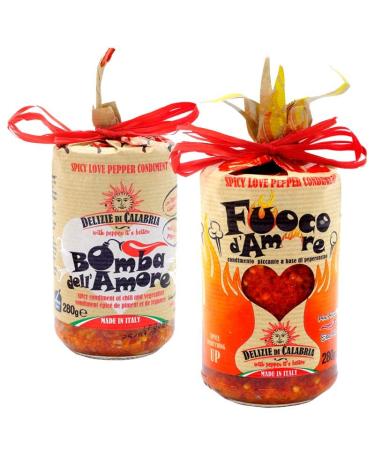 Deux Sauces Piquantes Delizie di Calabria: Feu et Bombe d'amour 280 gr x 2