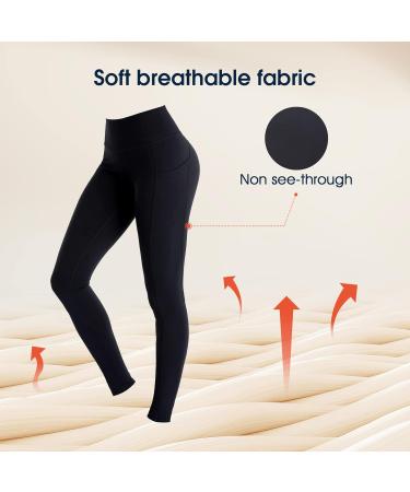 Occffy High Waist Sport Leggings for Women - Opaque Gym Yoga Pants with Pockets - XS Matt Black - Comfortable Fitness Wear - Buy Online on GoSupps.com