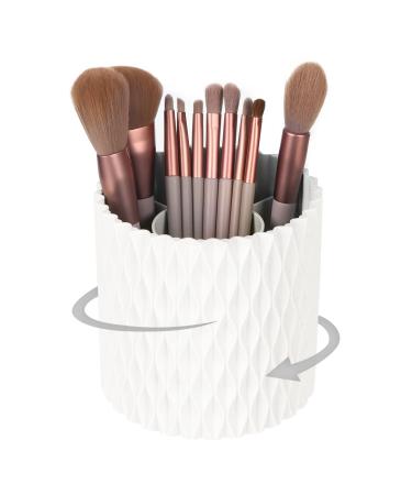 HSSPANFN Makeup Brush Holder Organizer -360 Rotating Multi-Functional Pen Holder for Desk,Multi-Purpose Desktop Stationary Organizer,Storage Cup for Lipsticks, Comb, Beauty Tool in Vanity (White) - Buy Online on GoSupps.com