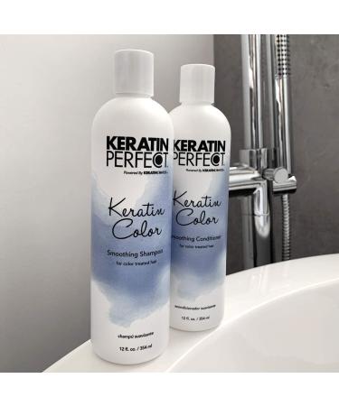 Keratin Perfect Color Smoothing Shampoo - Salon Quality Dye Safe for Colored Hair - Nourishing Extracts for Scalp Protection - 12 Oz - Buy Online on GoSupps.com