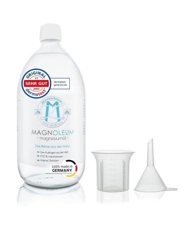 Magnesium Oil 1000ml Zechstein Magnesium Oil in glass bottle Pure Magnesium Chloride 1 l (1 pack)