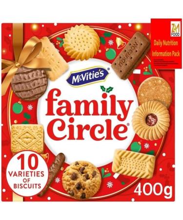 McVitie's Family Circle 10 premium varities Assortment of Creams Chocolate Jam and other Sweet Biscuits 400g Bulk cookies Perfect for Gifting Mum & Dad by zamfoods nutrition information pack - Buy Online on GoSupps.com