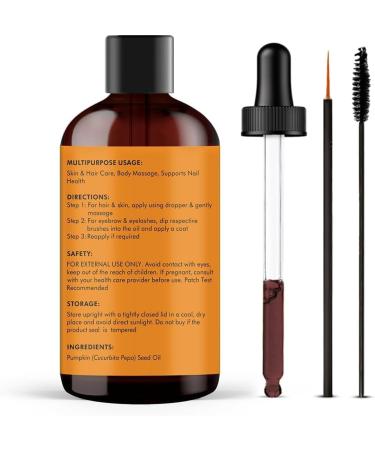 Majestic Pure Pumpkin Seed Oil - 100% Pure & Natural - Premium Grade, Cold Pressed, Hexane Free - Hair, Eyelashes, Eyebrows, Nails - Moisturizing & Nourishing - 4 Fl Oz Pumpkin Seed Oil 4 Fl Oz (Pack of 1) - Buy Online on GoSupps.com