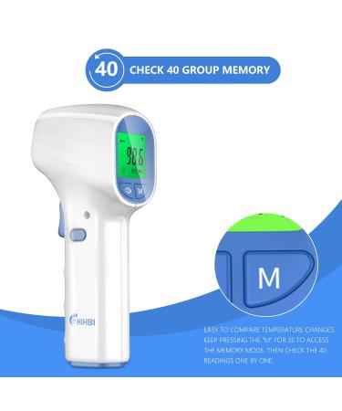 Touchless Forehead Thermometer for Adults and Kids - Instant Accuracy Readings, Fever Alarm, Quiet Vibration Feedback - 40 Memory Function - Green - Buy Online on GoSupps.com