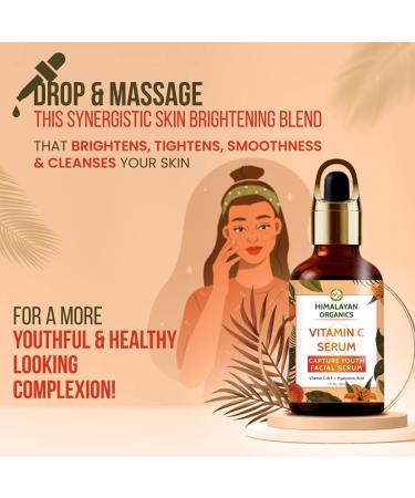 Buy Vitamin C Serum with Hyaluronic Acid & Vitamin E | Brightens Skin Improves Elasticity | 30ml - Blemish Free Highly Effective - Buy Online on GoSupps.com
