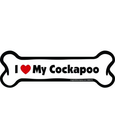 Imagine This Bone Car Magnet, I Love My Cockapoo, 2-Inch by 7-Inch