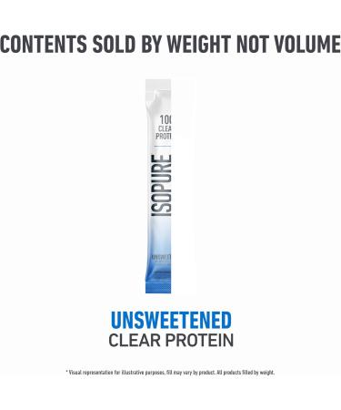 Isopure Clear Protein Stick Pack Unflavored 20 Count (Pack of 1) - Buy Online on GoSupps.com