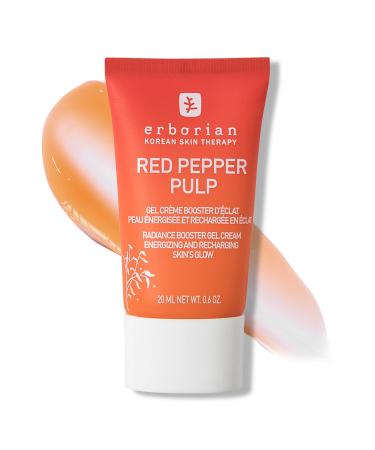 Erborian Red Pepper Pulp Hydrating & Energizing Gel Moisturizer - Facial Moisturizer for Brightened Refreshed & Plumped Skin - Radiance Boosting Moisturizing Cream - Korean Skin Therapy 0.6 oz