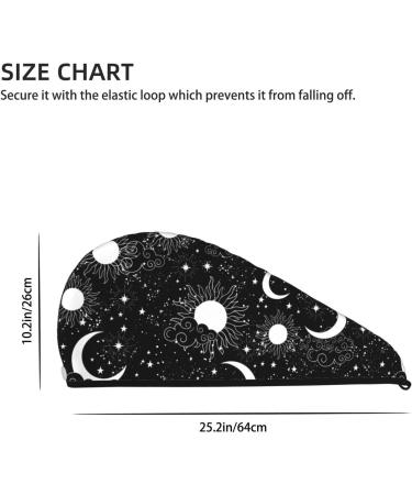 Buy Hair Towel Wrap | Quick Drying Towel Turban with Button - Crescent and Stars Design - Buy Online on GoSupps.com