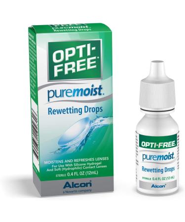 Alcon Opti-Free PureMoist Rewetting Drops 12 ml (Pack of 6)