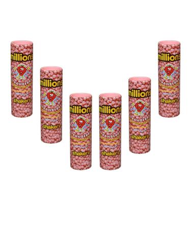 Million Shaker 82g - Strawberry - Million Now Come In a Tube Perfect For Taking With You On-The-Go - Delicious Tiny Thewy Treats For You To Munch Away On - Pack of 6